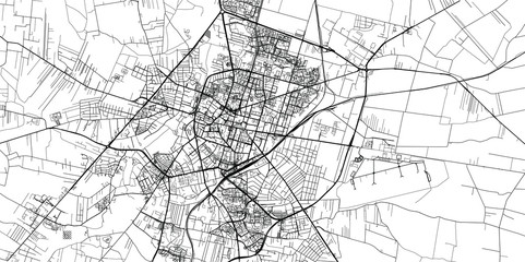 Fototapeta na wymiar Urban vector city map of Radom, Poland