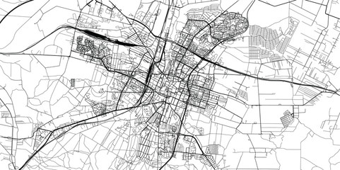 Fototapeta na wymiar Urban vector city map of Kielce, Poland