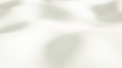 Beautiful white fantasy abstraction from cubes. 3d illustration, 3d rendering.