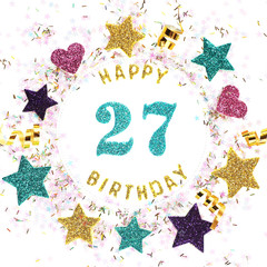 Square format greeting card with the inscription 