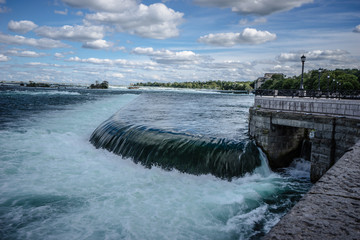 Niagara river at the Ontario and USA border 