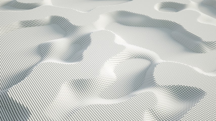 Beautiful white fantasy abstraction from cubes. 3d illustration, 3d rendering.