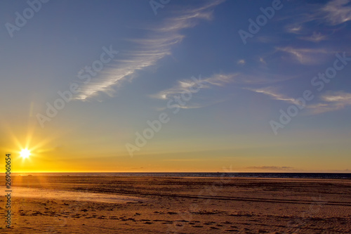 Sunset At The Beach On The East Frisian Island Juist In The