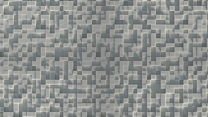 Beautiful white fantasy abstraction from cubes. 3d illustration, 3d rendering.