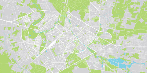 Obraz premium Urban vector city map of Bialystok, Poland