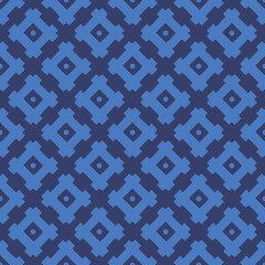 Abstract blue vector Ethnic geometric seamless pattern