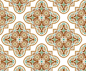 Oriental traditional floral ornament, Moroccan seamless pattern, tile design, vector illustration