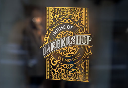 Vintage Barbershop Logo Layout