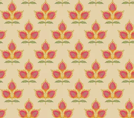 Poster seamless Indian mughal flower motif © chetna sonia
