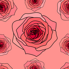 pink roses seamless pattern