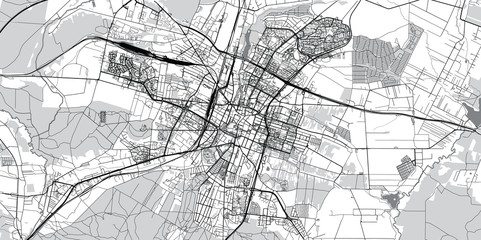 Fototapeta na wymiar Urban vector city map of Kielce, Poland