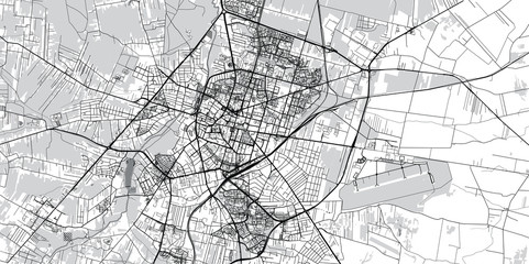 Fototapeta na wymiar Urban vector city map of Radom, Poland