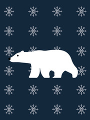 Polar bear on blue background