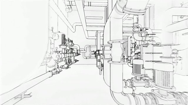 Conceptual visualization of computer design of building utilities at BIM technology