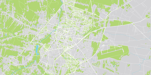 Urban vector city map of Radom, Poland