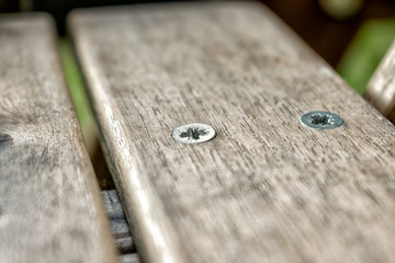 Flat Head Phillips Head Screw in Wood.