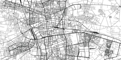 Obraz premium Mapa miasta wektor miasta Łodzi, Polska