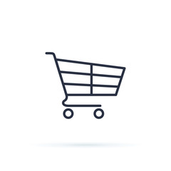 Shopping Cart Icon Vector Illustration. Fast delivery shopping cart icon thin line for web and mobile, modern design.