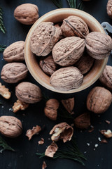 Bowl with nuts from above