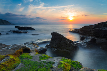 sunset on the Basque coast