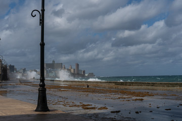 Habana, Cuba, Malecon, Tornado in Habana, seaside