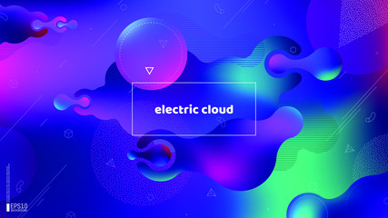 Fototapeta premium Trendy abstract background . Minimal geometric shapes composition. Colorful pattern. Editable mask. Template for your design works. Vector illustration.