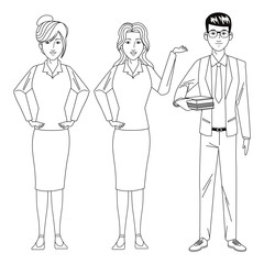 business people avatar black and white