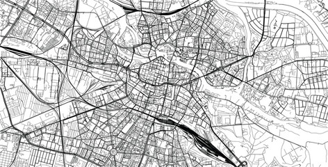 Obraz premium Mapa miasta wektor miasta Wrocław, Polska