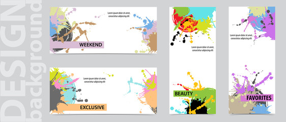 Trendy backgrounds business cards set. Design  backgrounds for booklet, cards. Vector illustration