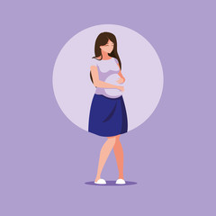 pregnant young woman avatar character