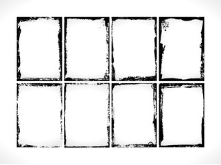 Grunge Textured Frames Collection. Photo frames design template.