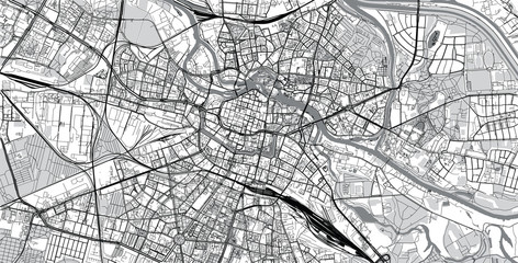 Fototapeta na wymiar Urban vector city map of Wroclaw, Poland