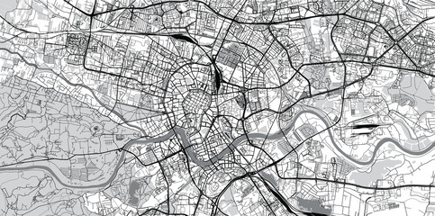 Fototapeta Urban vector city map of Krakow, Poland obraz