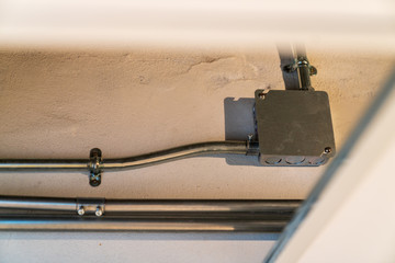 Emt pipe line junction box for electricity or signal cable in ceiling