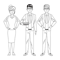 business people avatar black and white