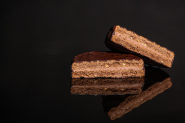 chocolate cookies (sweet dessert). food background. top