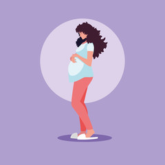 pregnant young woman avatar character