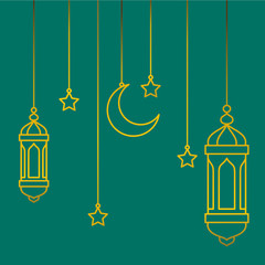 hanging lantern for ramadan eid mubarak background element