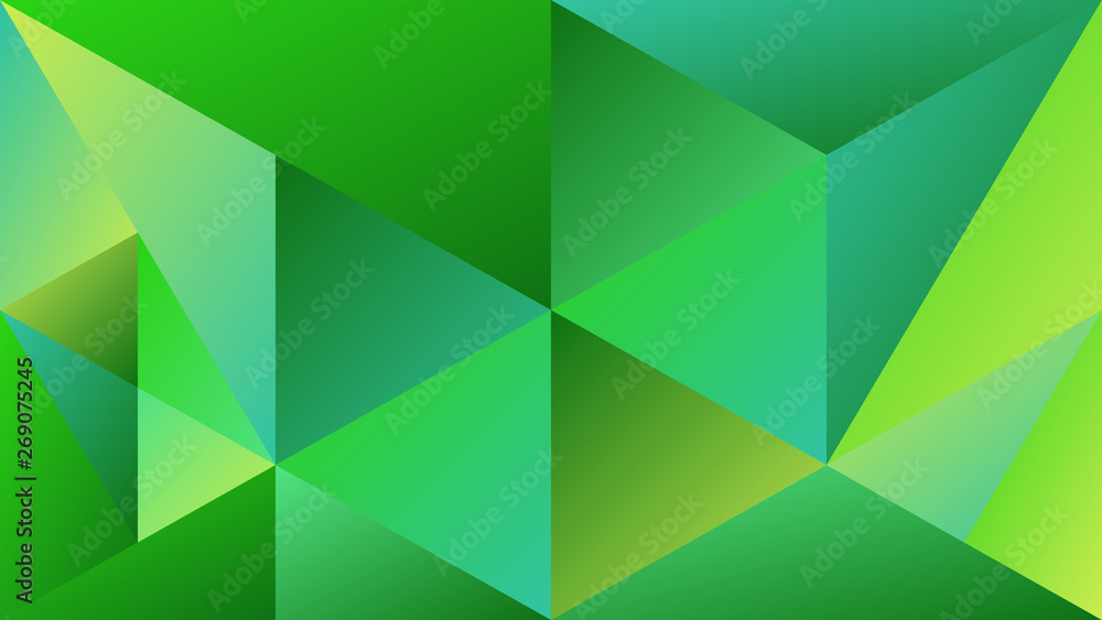 Poster green dynamic minimal gradient triangle mosaic website background - polygonal abstract vector deskto