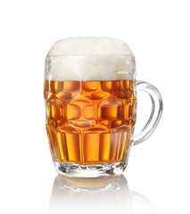 mug of beer on white background