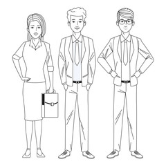 business people avatar black and white