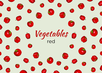 Frame of red vegetables