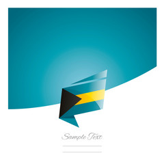 New abstract Bahamas flag origami blue background vector