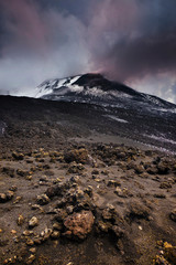 Ash Field Etna Volcano Sicily 
