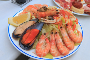 Seafood tapa in Spain local restaurant