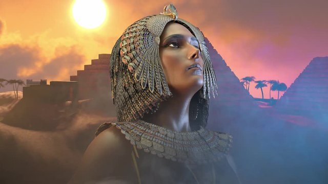 Cleopatra Egyptian Queen VII century of Egypt 3D render