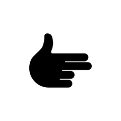 Hand Gesture Gun Flat Vector Icon
