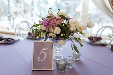 Elegant wedding bouquet in a vase