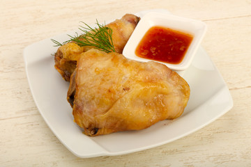 Baked chicken leg