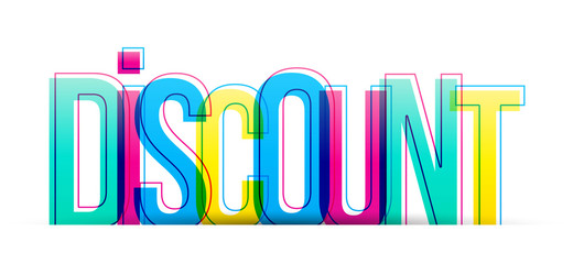 Discount colorful word vector banner card